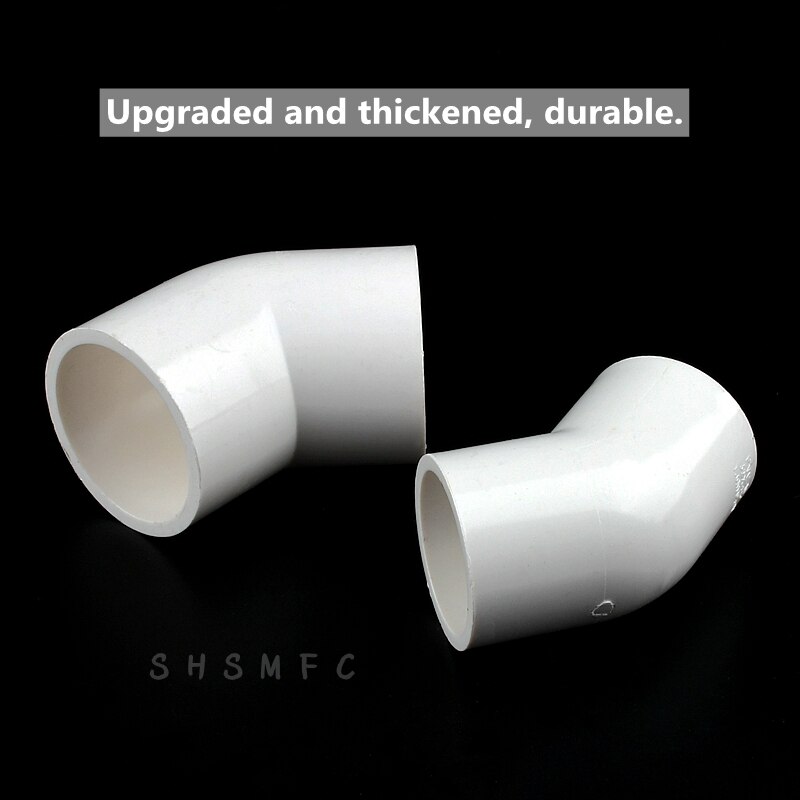 1pc I.D 20~63mm PVC Pipe 45° Equal Elbow Connector Water Supply Pipe Fittings Fish Tank Accessories Irrigation Aquarium Adapte