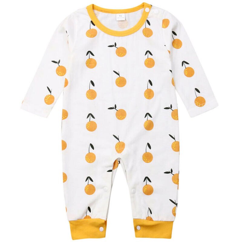 Newborn Baby Boy Girl Dinosaur Romper One Piece Long Sleeve Cute Jumpsuit Clothes Outfit Spring Casual Toddler Infant Clothing: Orange / 90