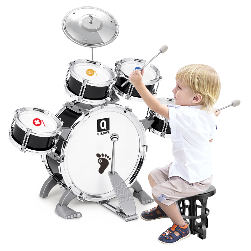 Kinderen Drum Set Kinderen Junior Drums Kit Simulatie Jazz Drums Percussie Muziekinstrument Wijsheid Ontwikkeling Speelgoed Converteren Drum: black