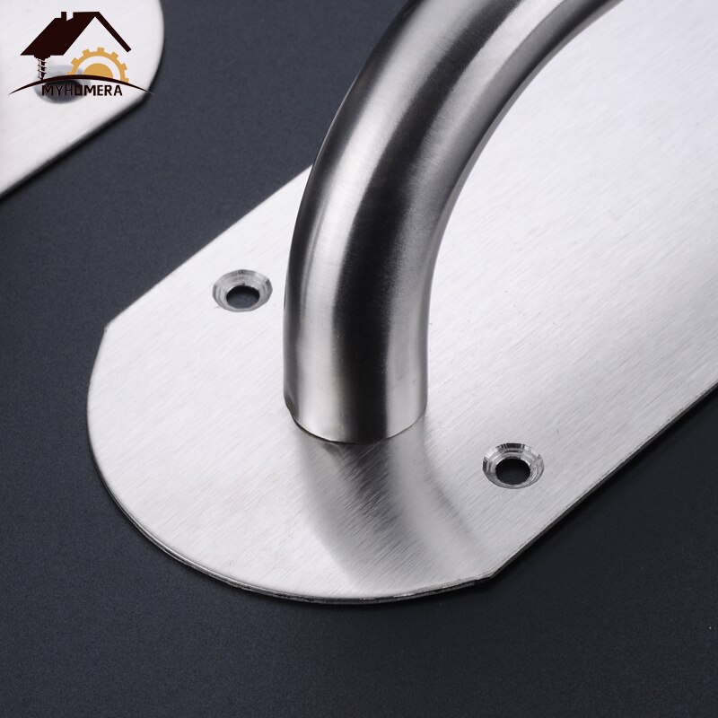 2 Piece Door Handle Stainless Steel Fire-proof Satety Door Pull Push Heavy Wooden Garden Doors Handles 280x68mm Furniture Handle
