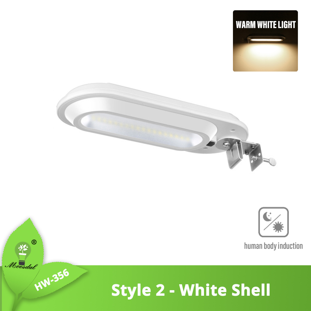 Outdoor Solar Wall Light Street Light, OutdoorWaterproof, Motion Sensor, Security Lighting for Garden, Yard, Path, 4 Modes: Style2-White-WW / 1PCS