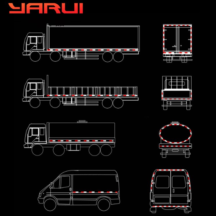 Reflector truck reflective sticker car warning sign body strip plastic