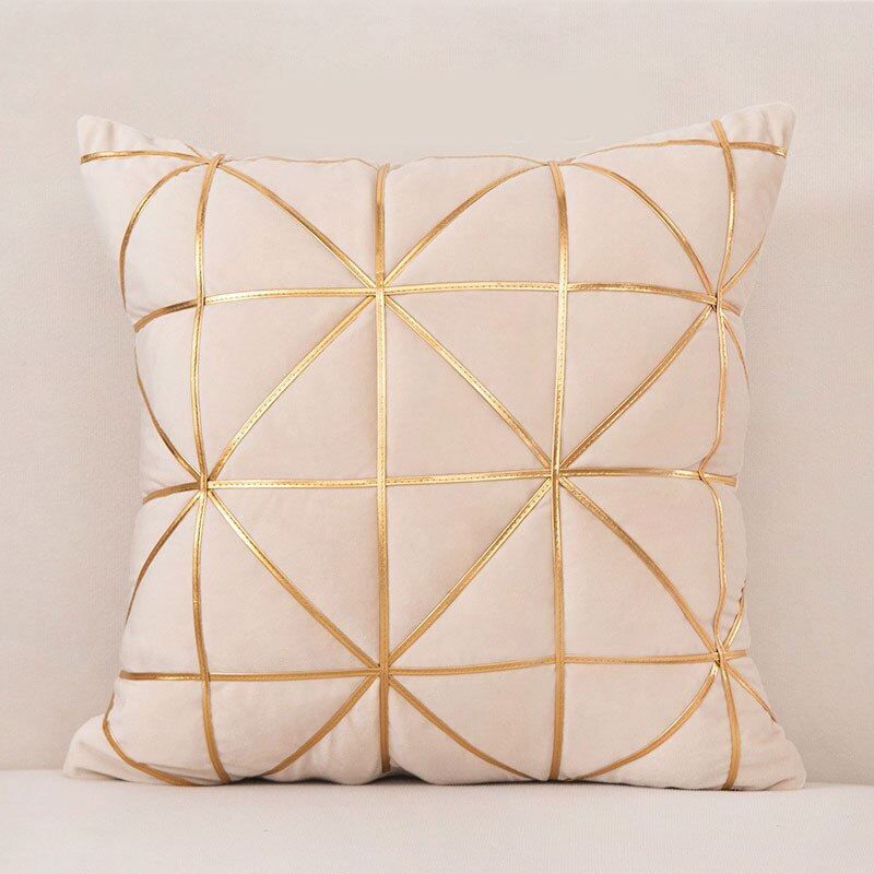 Housse de Coussin en velours 45x45cm Taie D'oreiller Classique Coussins Couvre Fournitures de Maison Taille Housse de Coussin Décontracté Taie D'oreiller: WHITE