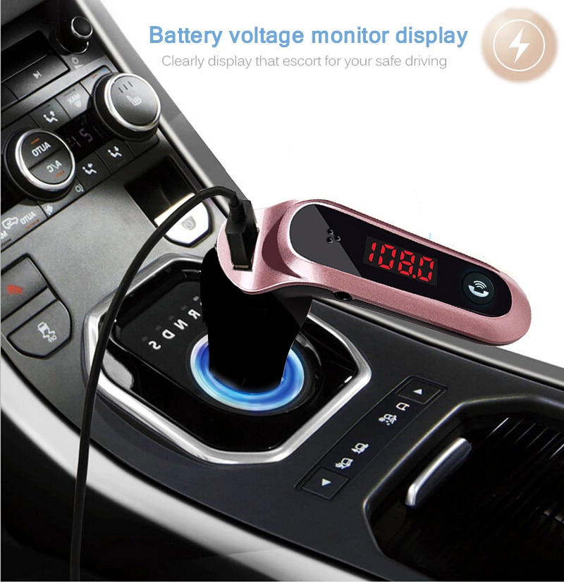 JINSERTA-Kit de reproductor MP3 para coche, accesorio de manos libres, inalámbrico, Bluetooth, transmisor FM, modulador AUX, SD, USB, TF, LCD, 4 en 1