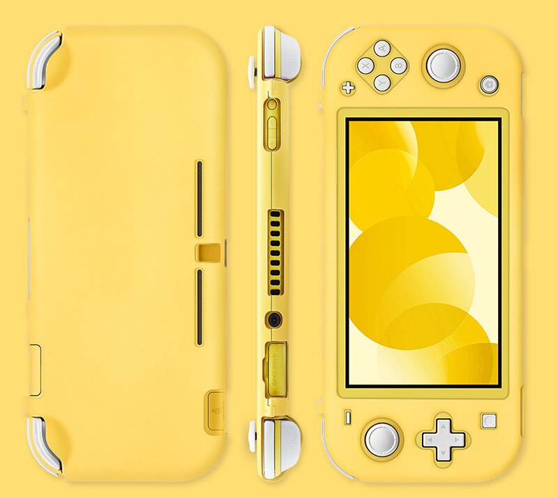 Capa protetora colorida para nintendo switch, case de proteção para nintendo switch lite, capa dura, antiderrapante, cobertura completa, acessórios para nintendo switch: Yellow