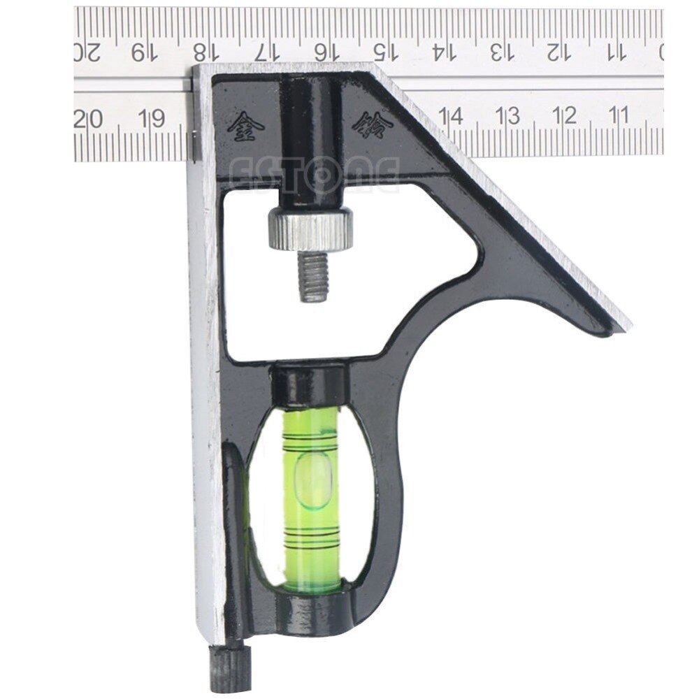 300mm(12") Adjustable Engineers Combination Try Square Set Right Angle Ruler