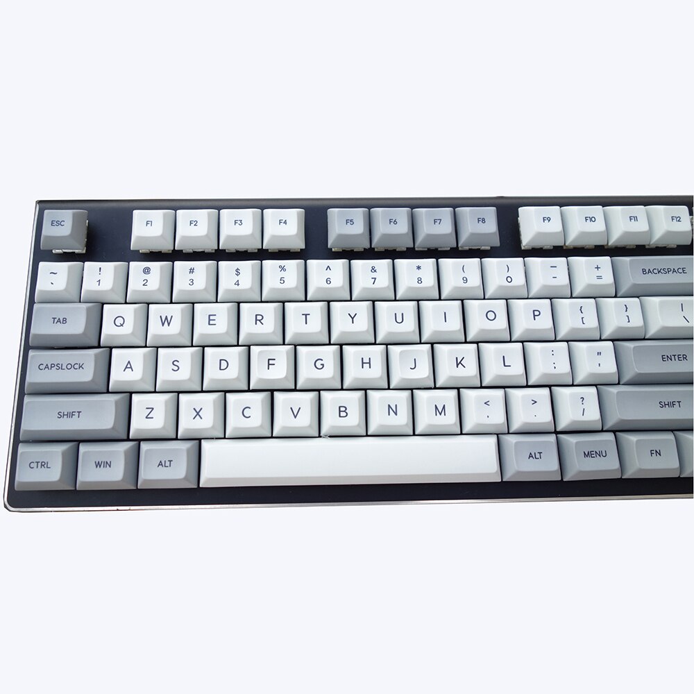121 nycklar offwhite-grå pbt dsa keycaps ansi iso layout dye-subbed eller blank för cherry mx switchar mekaniskt tangentbord