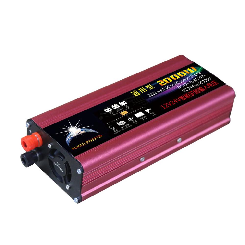 2000W DC to AC Power Inverter 12V/24V to 220V Automotive Car Power Supply Inverter