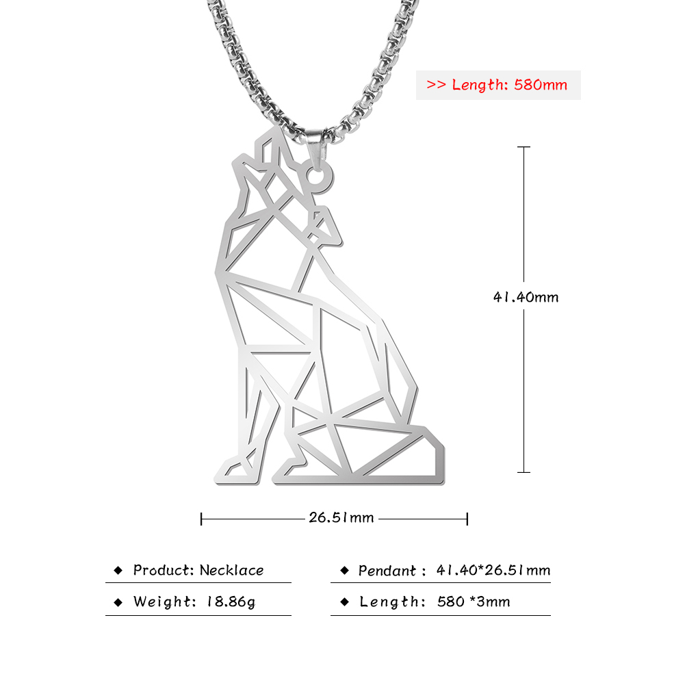Skyrim ours loup tigre léopard chien Lion Animal pendentif collier en acier inoxydable boîte de déclaration chaîne mâle hommes colliers bijoux