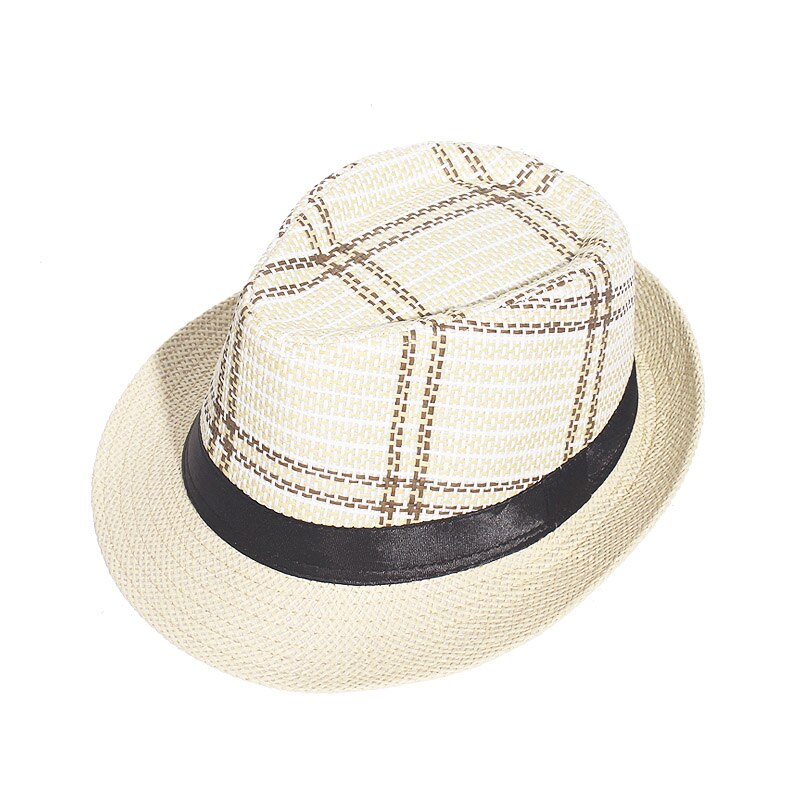 Gorra de gángster para hombre y mujer, sombrero de paja para playa, informal, Panamá, Jazz, vaquero: D