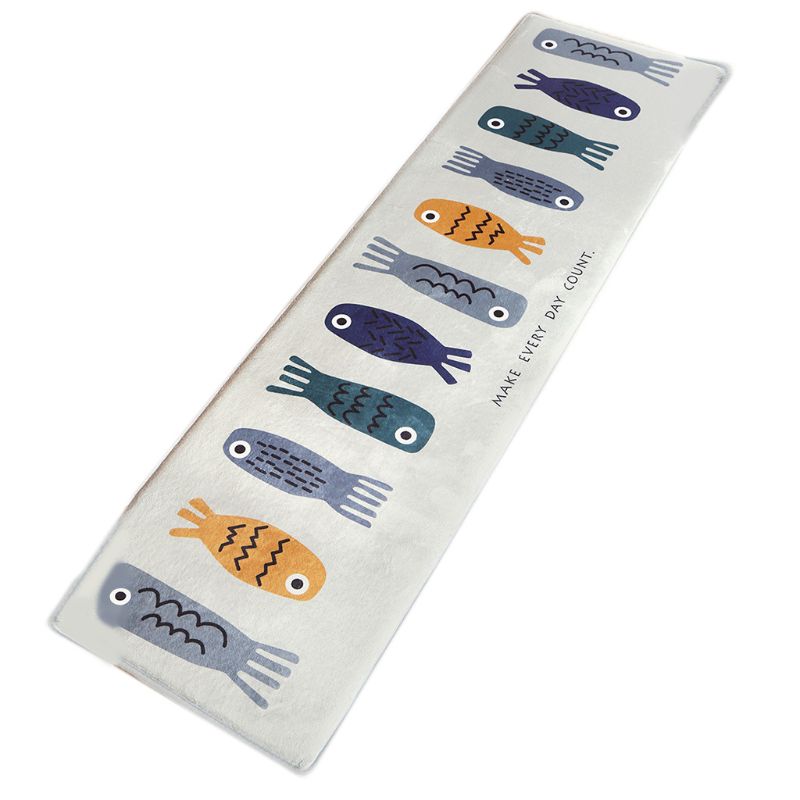 Rectangle Area Entrance Door Mat Cartoon Cat Paw Fish Print Non-Slip Sponge Floor Carpet Flannel Absorbent Bath Rug: C-4
