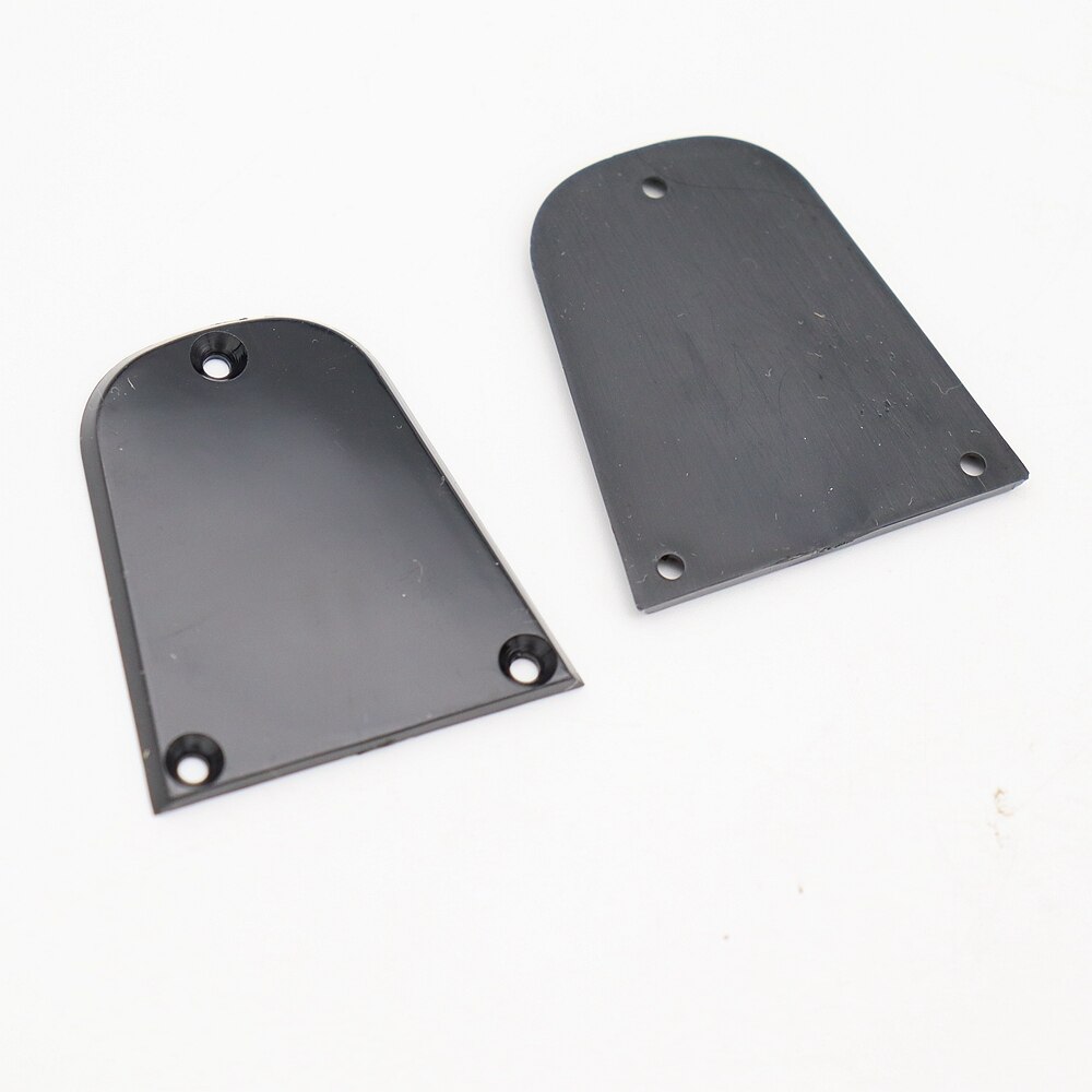 2Pcs Black Plated Plastic Guitar Truss Rod Cover, 3-hole Black: 1Set Trapezoid
