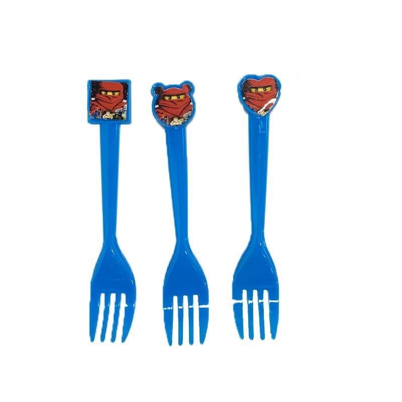 Ninjagoing Party Decoration Disposable Tableware Supplies Paper Plate Cup Napkin Baby Shower Kids Birthday Party Supplies: forks 10pcs