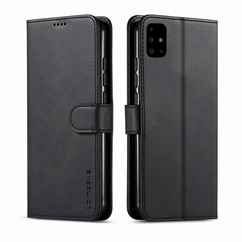 Leather Case For Samsung Galaxy A51 A71 Cover Case Luxury Flip Wallet Coque For Samsung A51 Case A71 A 51 71 Briefcase Etui: For Samsung A51 / Black Cover