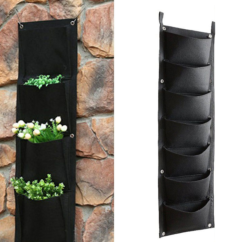 Colgante de pared de plantación bolsas bolsillos verde bolsa de crecer jardín Vertical macetero vegetales vida jardín bolsa a casa suministros