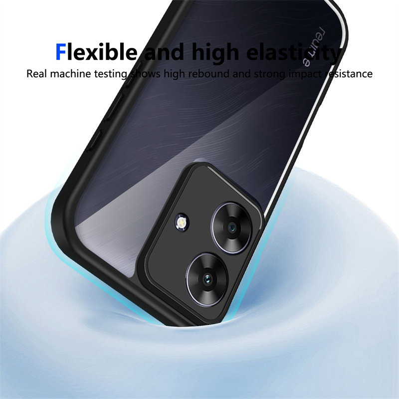 Realme Note 60 4G RMX3933 Case Shockproof Silicone Bumper Clear Back Hard Cover Matte Phone Case for Realme Note 60 4G RMX3933