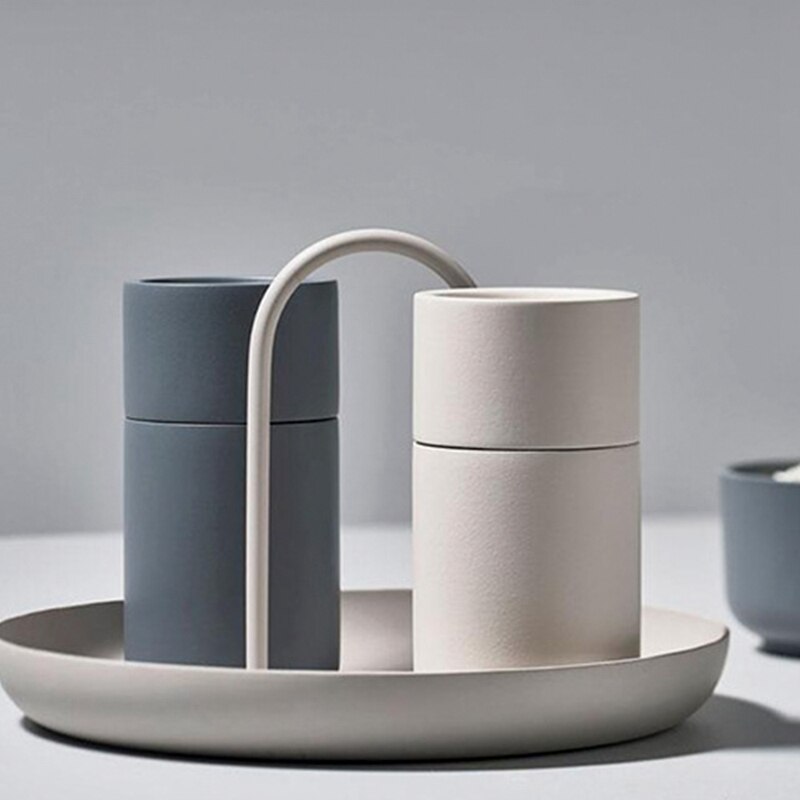 Plateau de rangement de bureau avec poignée, plateaux à bijoux ronds en plastique de style nordique, pour la Table de salon/cuisine, décoration de la maison