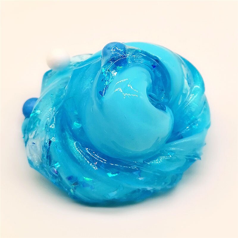 80ml 5IN1 Charm Fluffy Slime Balls for Slimes Kit Blue Clay Mud Lizun Playdough Stress Relief Cotton Slime Kid Toy