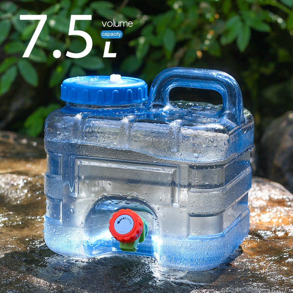 7.5/10/15L Capacity Pure Water Buckets Container with Faucet Portable Driving Water Tanks for Outdoor Picnic Camping Cooking