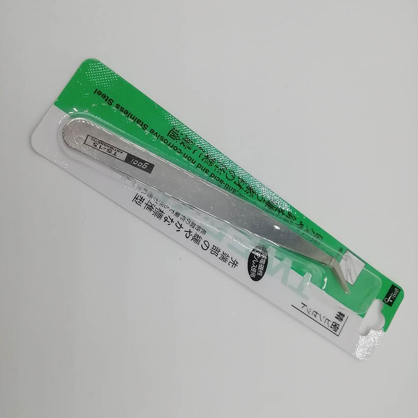 Stainless Steel Nail Art Tweezers, straight bended rhinestone picker nipper, DIY tool accessory: Bended