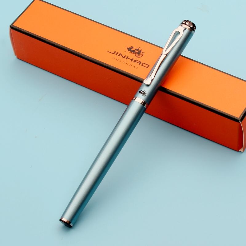 Jinhao 301 Glad Zwart Wit Extra Fine Nib 0.38 Vulpen Luxe Metalen Inkt Pennen Voor Kantoorbenodigdheden Schrijven briefpapier: light blue / Extra Fine Nib 0.38