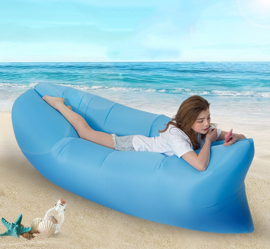 Oppustelig sofa strand camping sovende luft sofa letvægts bærbar foldbar doven liggestol til rejse picnic udendørs