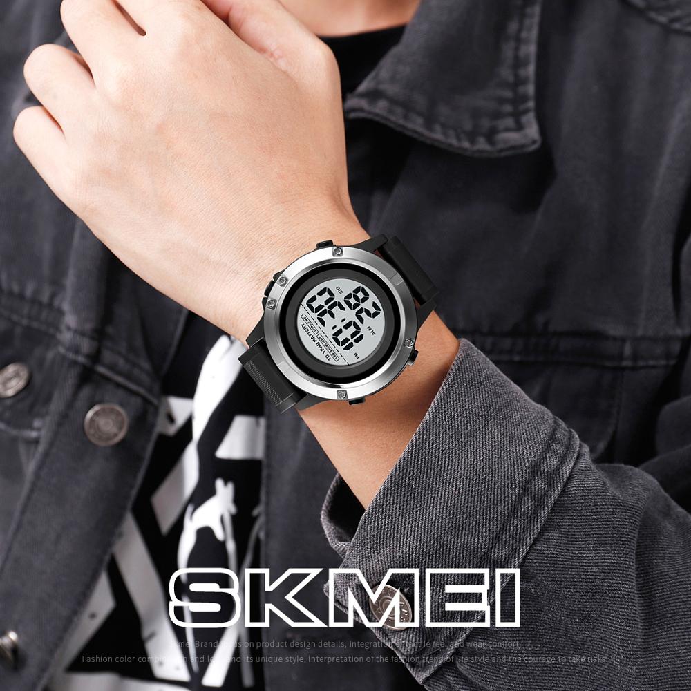 Skmei sportsklokke for menn 10 års batteri digital klokke herre lysende 50m vanntette armbåndsur for menn relogio masculino 1518