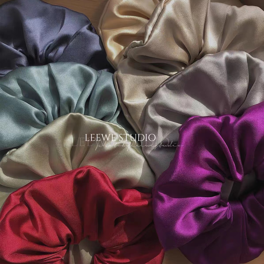 3/4Pcs Box Moerbei Zijde Haar Chouchou Handgemaakte Haarbanden Vrouwen Meisje Haaraccessoires Pure Kleur Natuurlijke hairties