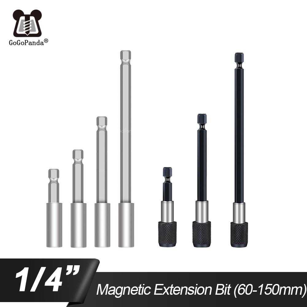 Magnetic Extension Bit Set Extensions Quick Change 1/4" 6.35mm Hex Rod Shank Long Handle 60 75 100 150 mm