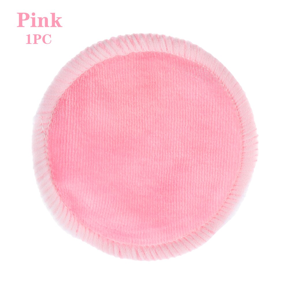 Almohadillas de algodón, 1 ud., desmaquillante Facial, doble capa, toallitas limpiadoras de uñas, lavables, reutilizables: 1 Pc Pink