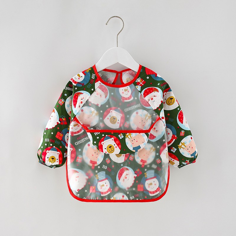 Baby Kids Peuter Lange Mouwen Sjaal Waterdicht Art Kiel Voeden Bib Schort Pocket Baby Jongens Meisjes Burp Doek Banaan Slabbetjes