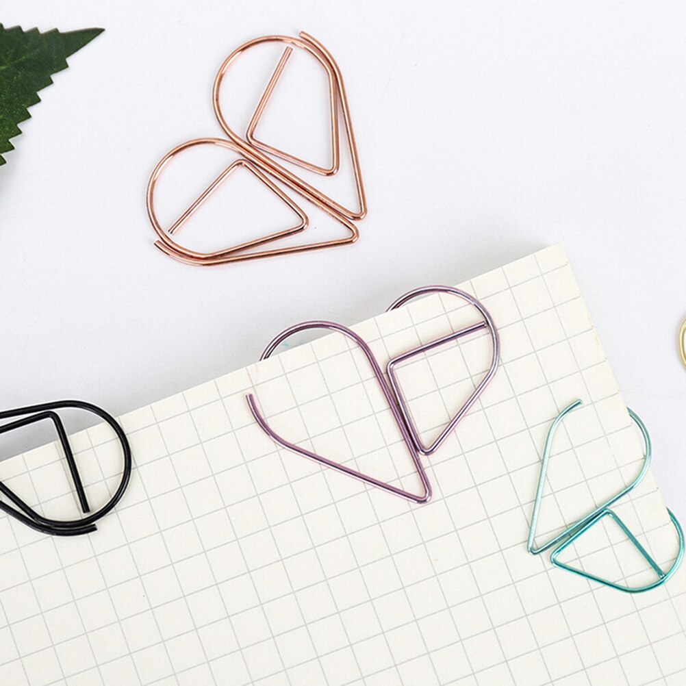 10 stuks/partij metalen materiaal watervorm memo paperclips grappige kawaii bladwijzer kantoor school kantoorbenodigdheden markeerclips