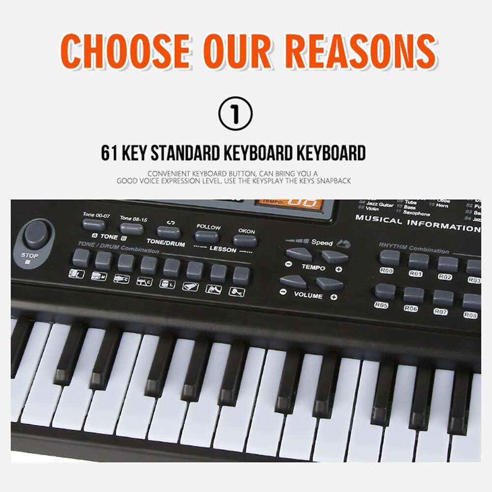 61 nøgler digital musik elektronisk tastaturbræt legetøj elektrisk klaverorgel til børn multifunktionelt og delikat