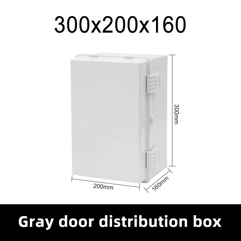 HS7 IP66 Outdoor Surface Mounted Transparent Electrical Base Junction Box Tower Buckle ABS Plastic Waterproof Distribution Box: 300x200x160-G