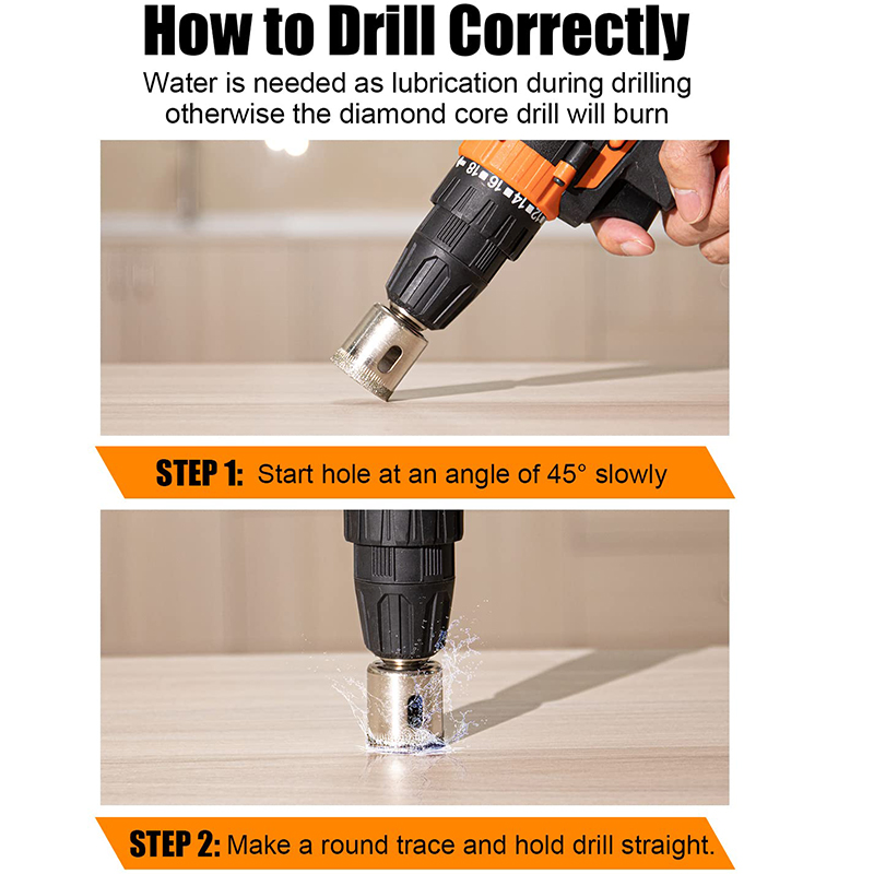 6mm - 50mm Diamond Drill Bits for Ceramic Diamond Hole Saw Drill Bit Glass Drill Bottles Pots Marble Granite Stone Tile Cutting