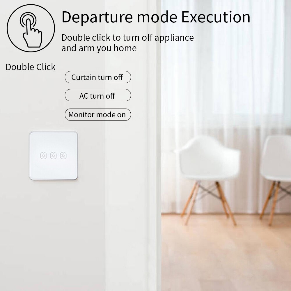 Tuya ZigBee Smart Battery Switch Wire Free 1/2/3 Gangs Touch Switch Sticker Works With zigbee2mqtt Home Assistant