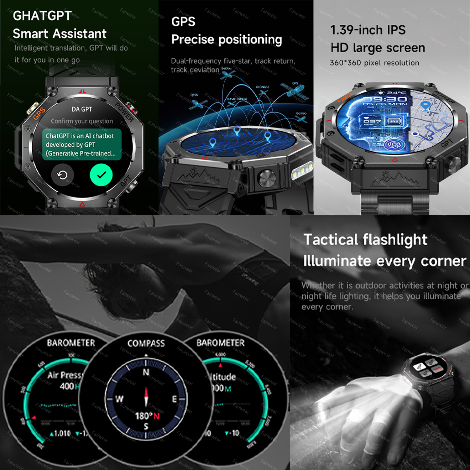 2025 Nuovo sport Militare Smartwatch Da Uomo per Xiaomi T-Rex 3 GPS Astuto Della Vigilanza 5 ATM Impermeabile costruito-in doppio-gruppo musicale GNSS bussola