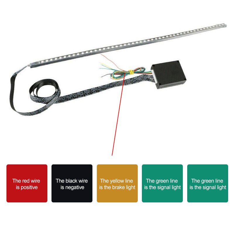1Pcs 22 Inch 7 Kleur 48 Led Rgb Scanner Flash Suv Motorfiets Strobe Knight Rider Kit Licht Strip