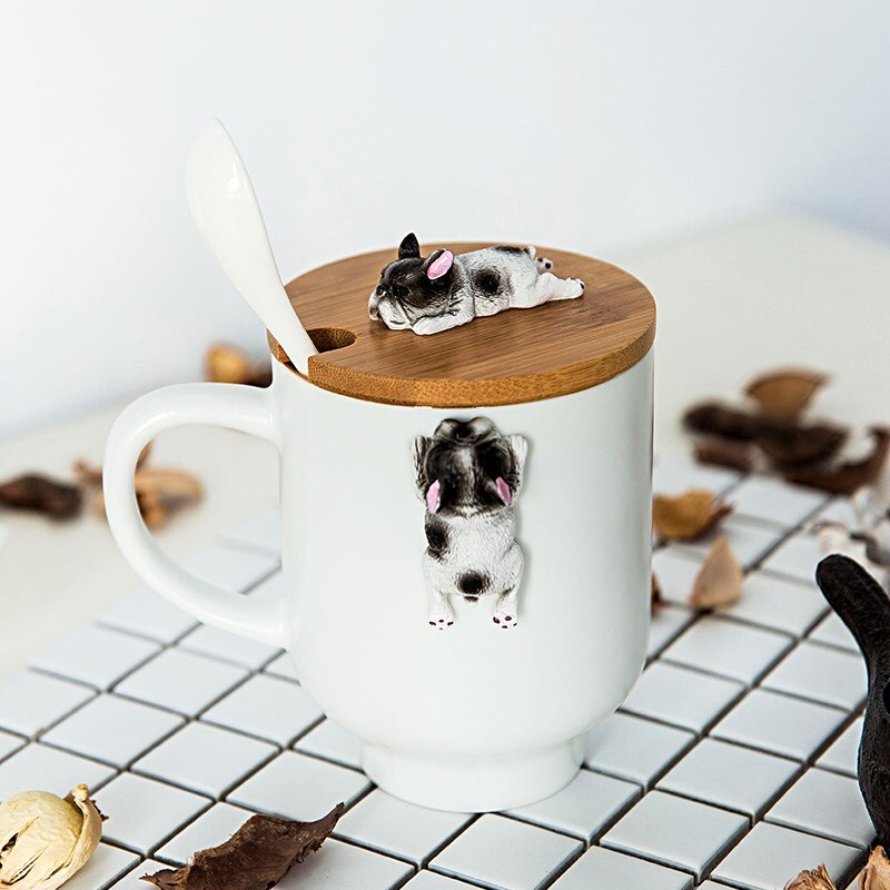 kreative Karikatur 3D Korgi Französisch Bulldogge Keramik Tassen niedlich Große Kapazität Hund Tassen Schüler Paar Becher Für Freund tasse