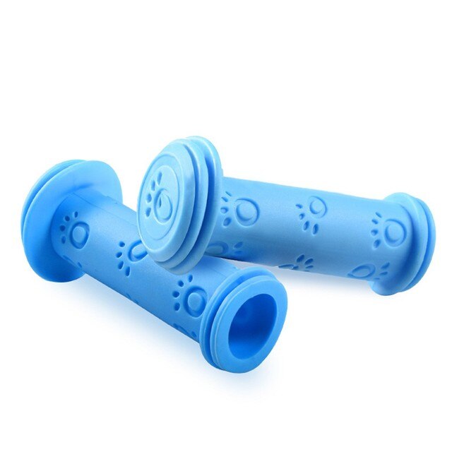 Empuñaduras de goma para manillar de bicicleta para niños, triciclo, Scooter: blue
