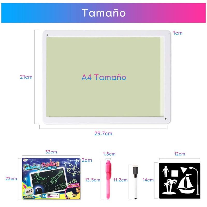 Bambini Fluorescente Tavolo da disegno Magico Disegnare con la Luce Divertimento Lo Sviluppo di Regalo Del Giocattolo