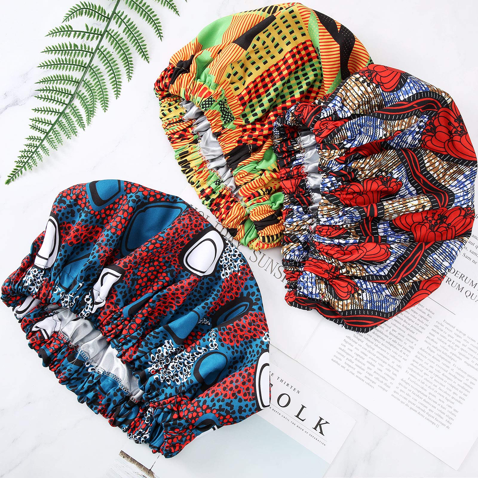Gorro de dormir de satén de seda africana para niña y mujer, sombrero de banda ancha elástica, gorra de noche ajustable, sombreros de pelo Natural rizado, gorros para niña y mujer