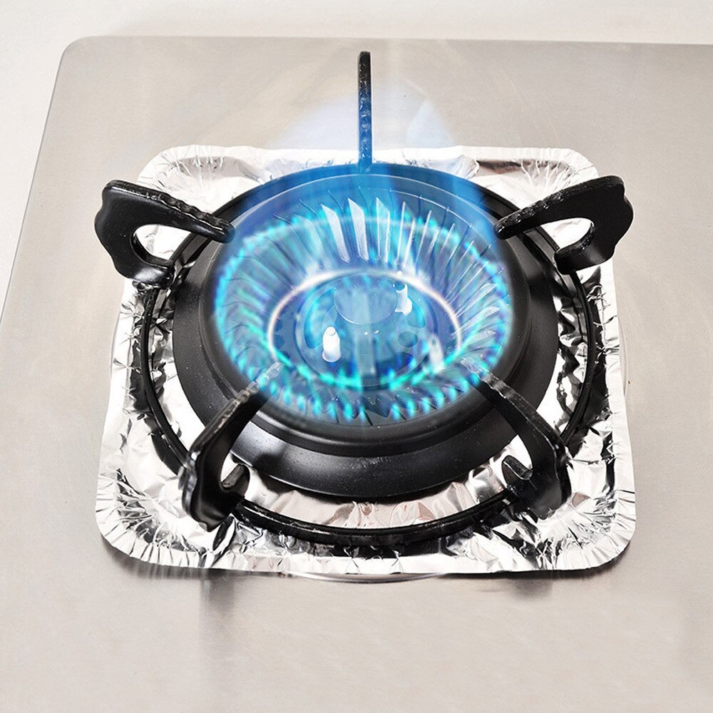 10 pièces Lot épais cuisinière à gaz papier d'aluminium tampon propre haute température résistant couvre haute température # E