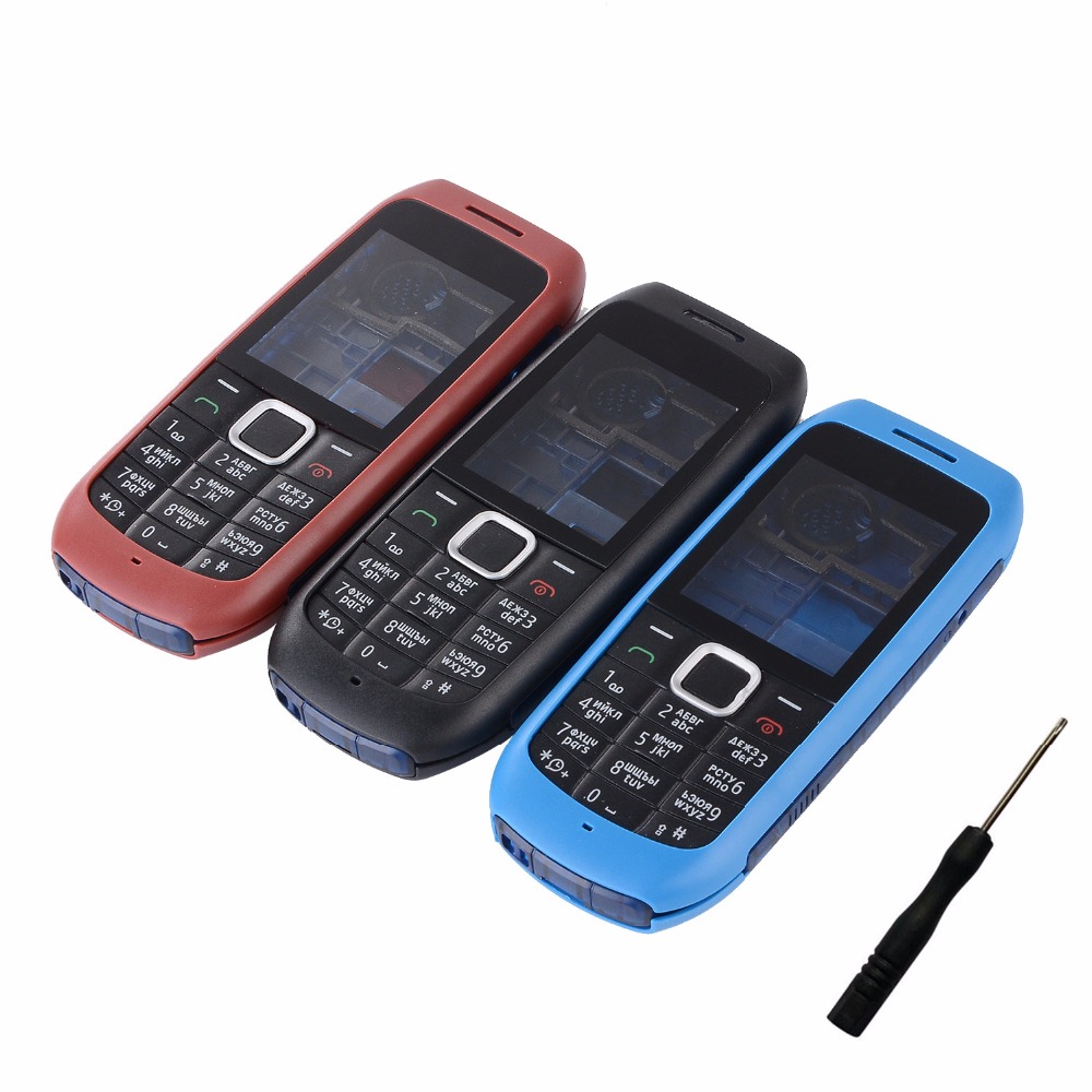 Para Nokia 1616 funda de teléfono frontal + Medio + cubierta trasera + teclado inglés y ruso + herramientas