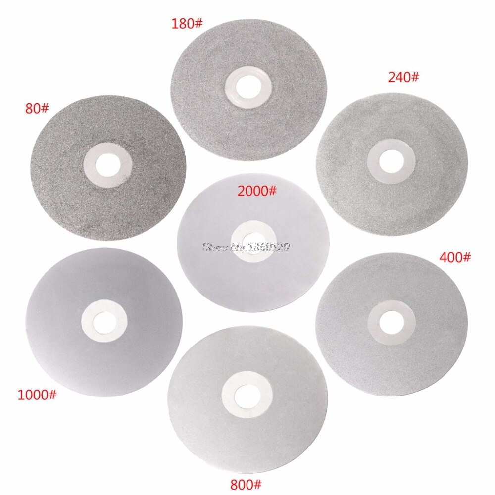 4" 100mm 80-2000# Diamond Coated Flat Lap Wheel Lapidary Polishing Grinding Disc &amp;