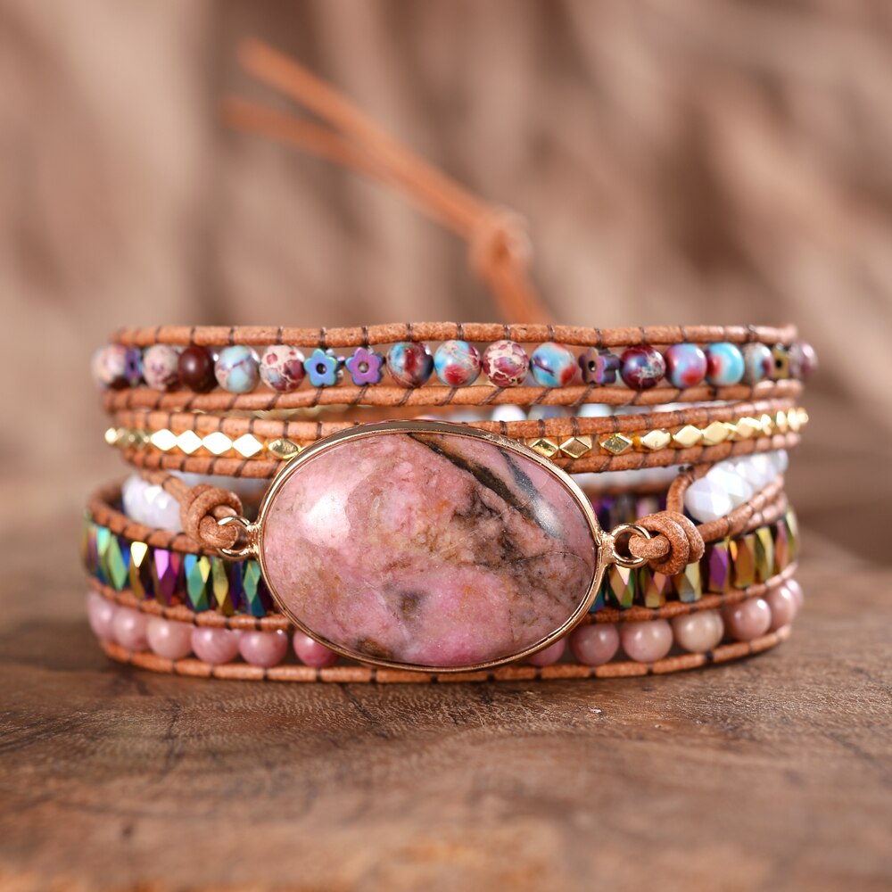 Natürliche Steine Liebe Opal Verschluss Kristalle Kaiser Fünf Schichten Paar Unendliche Armbänder