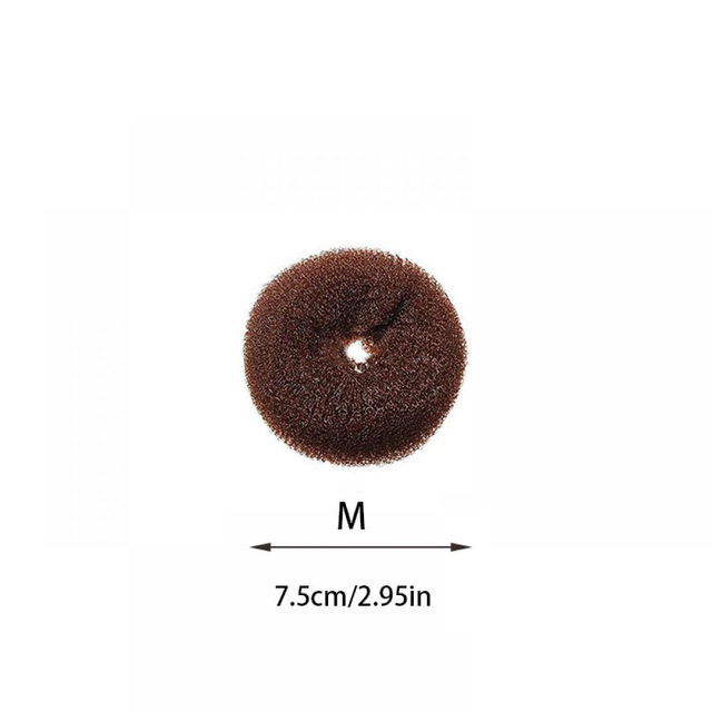 Donut de espuma mágica para hacer moños en el pelo, anillo grande fácil, herramientas de estilismo para el cabello, accesorios para el cabello para niña y mujer: Coffee-M