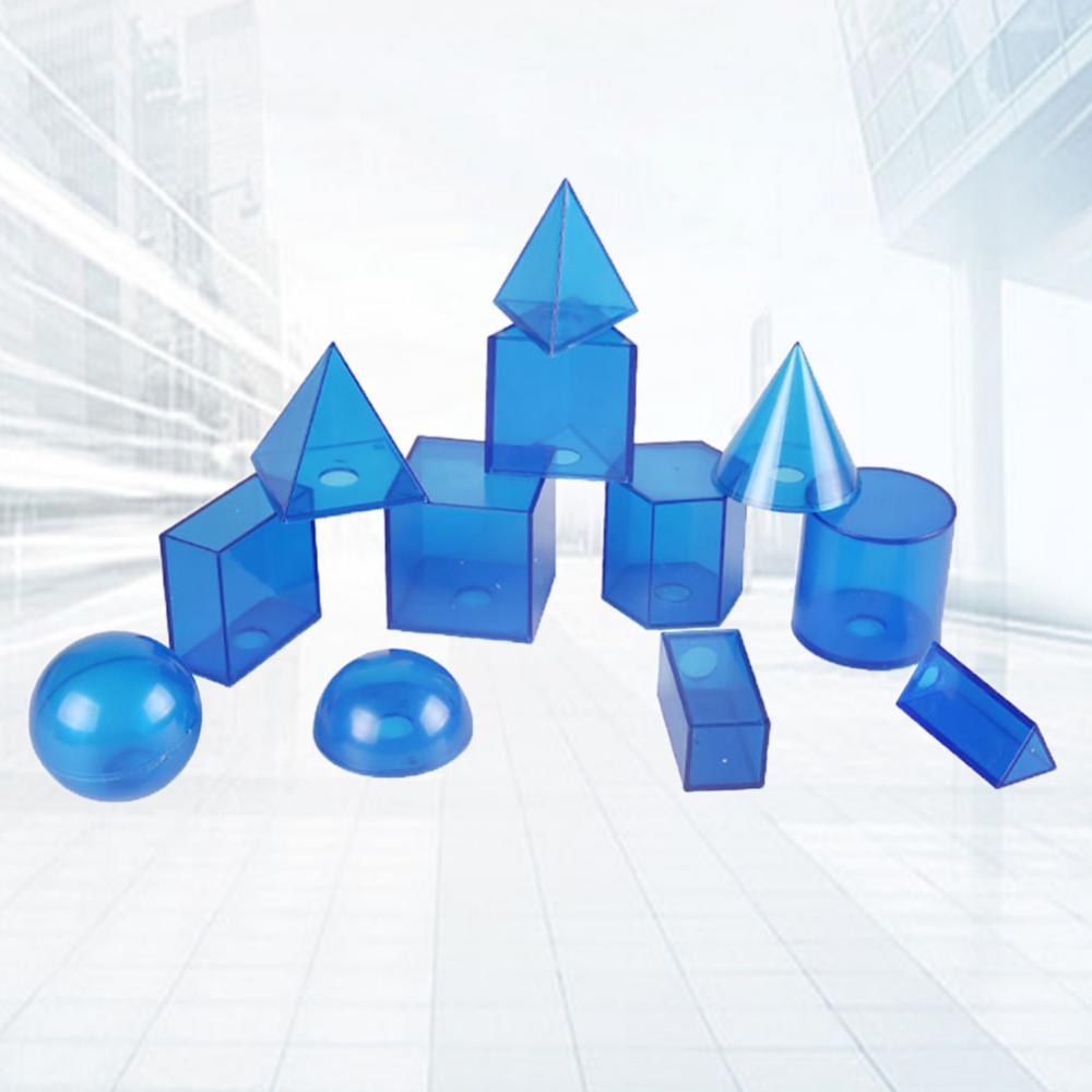 12Pcs/Set Transparent 3D Geometric Solids Model Detachable Teaching Visual Aids Volume Shape Toy Develop intellectual hobbies