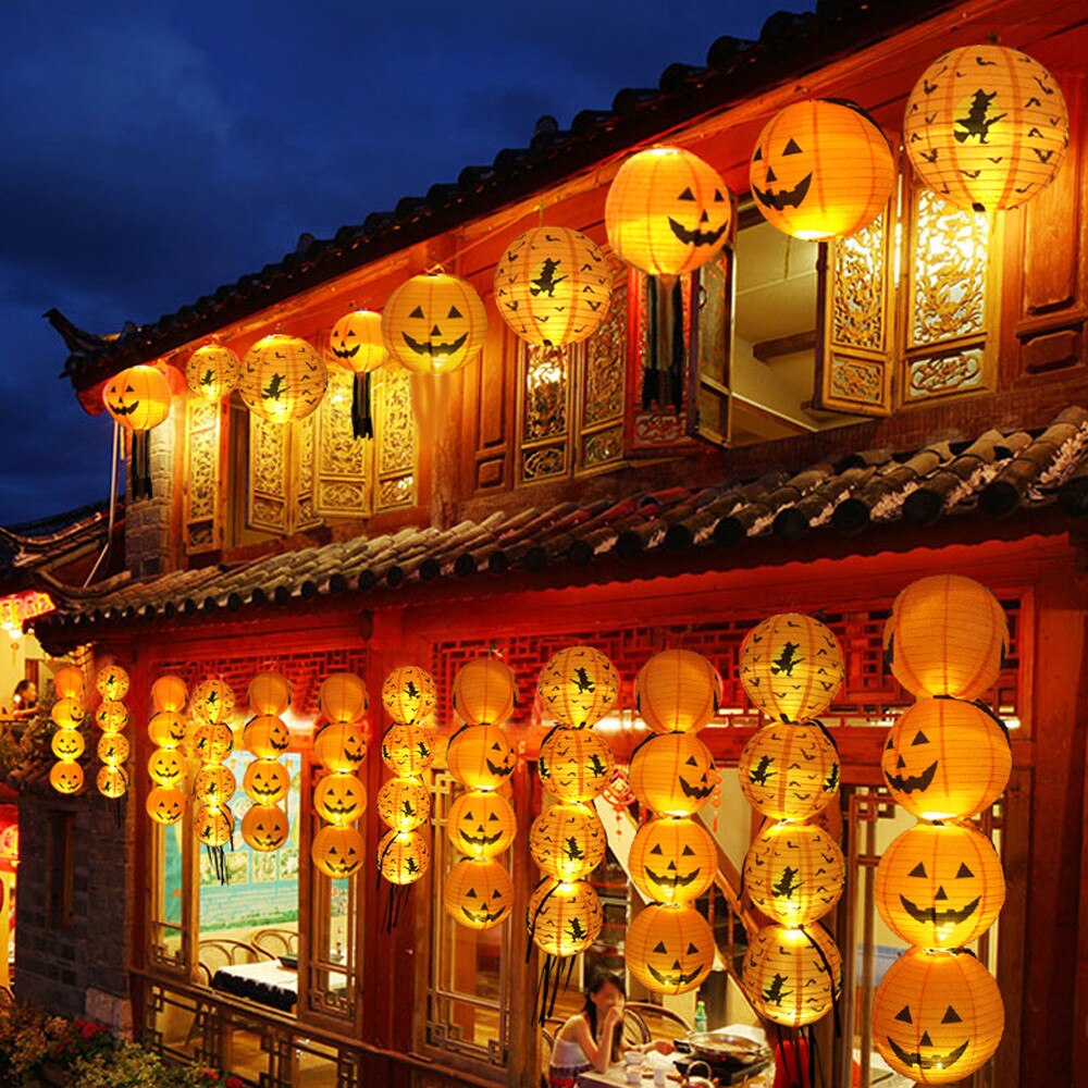 Decor Scary Halloween Flower Paper Lanterns Halloween Festival Retro Paper Lantern Balls Wedding Birthday Party Decoration