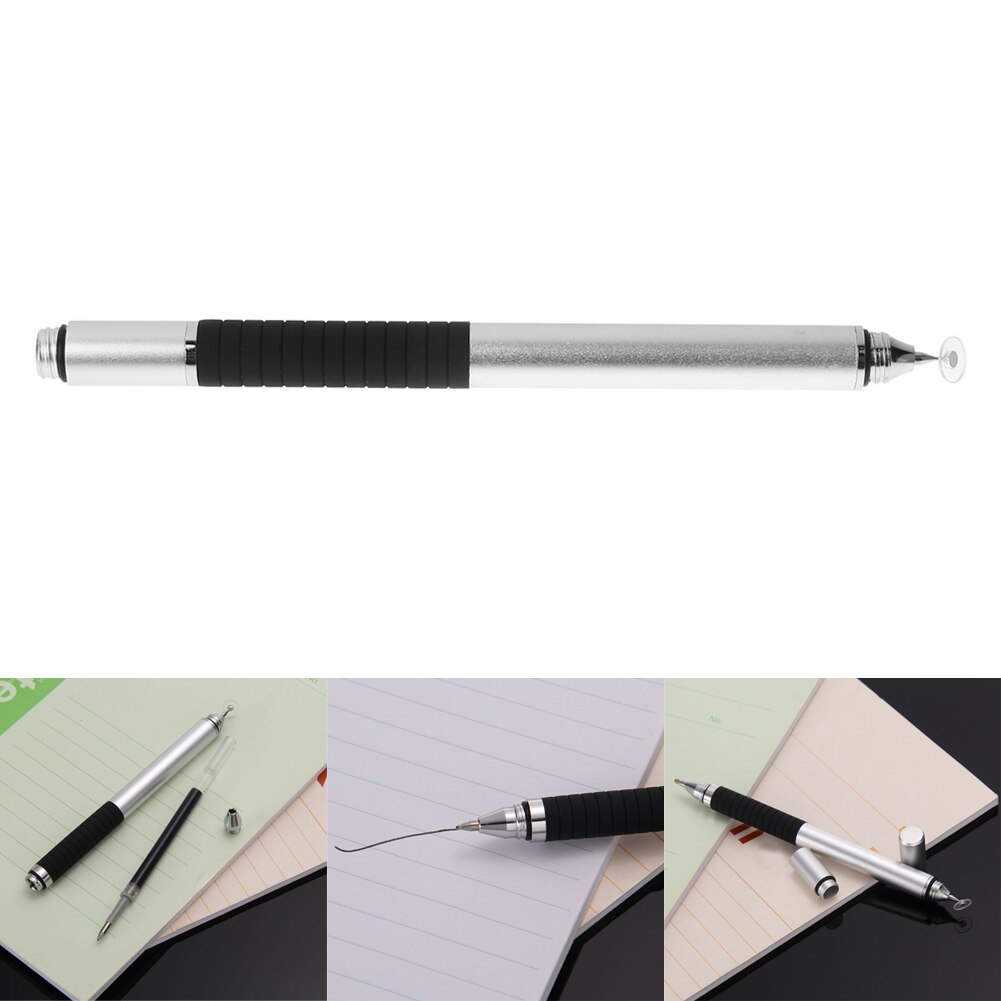 2 in 1 Stylus Ballpoint Pen Pencil Rubber Grip Disc Screen Pen Stylus Tablet Phone Universal for Touch Screens